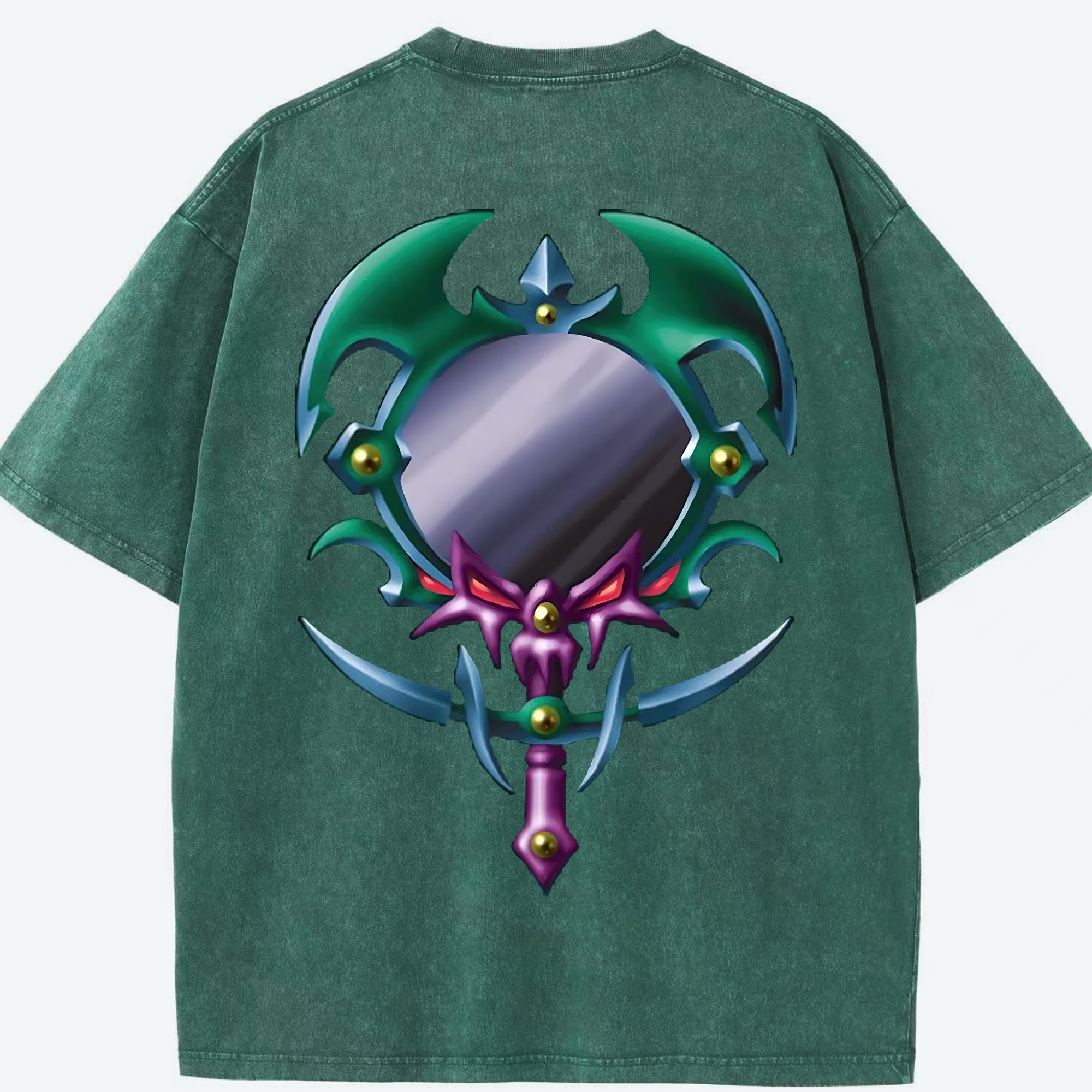 （画像用） 遊☆戯☆王 Yu-Gi-Oh! 綿100% ヴィンテージ風 半袖Tシャツ（背面プリント）